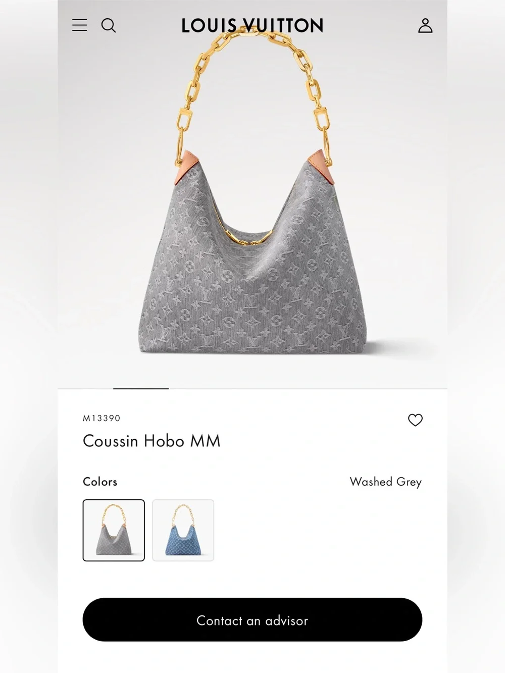 Louis Vuitton Coussin Hobo Denim